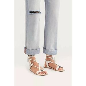 NEW Free People Bryn Marr Wrap Sandals White Leather 39, 9